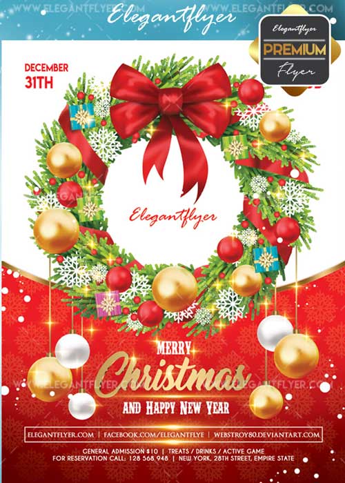 Christmas 2018 V2 Flyer PSD Template + Facebook Cover