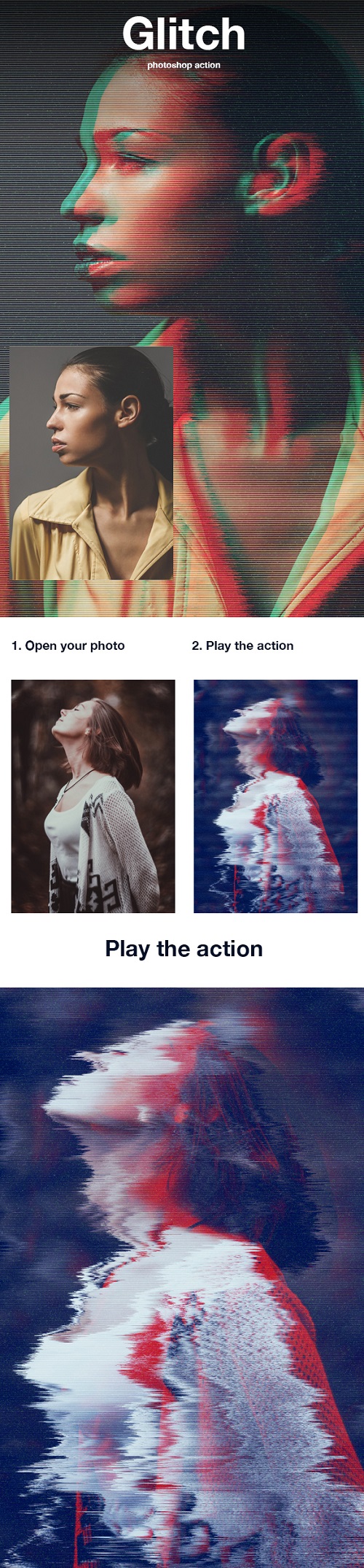 Glitch Photoshop Action | Photo Effects - 20806451