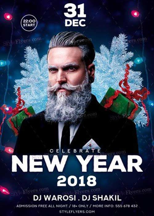 New Year V19 PSD Flyer Template