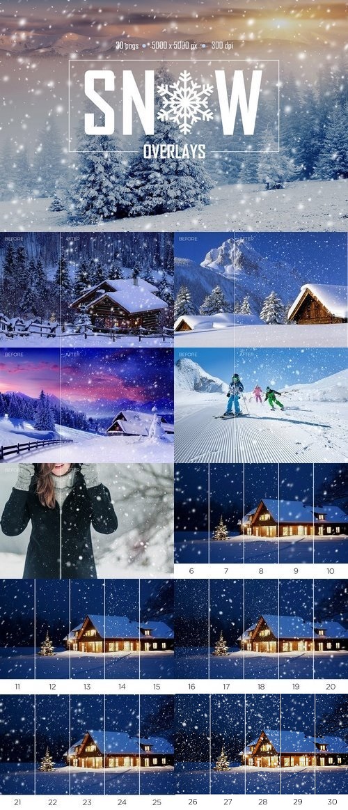 30 Real Snow Overlays 1796025