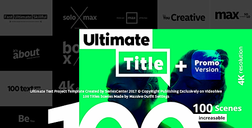 Ultimate Text | 100 Titles Animation - Project for After Effects (Videohive)