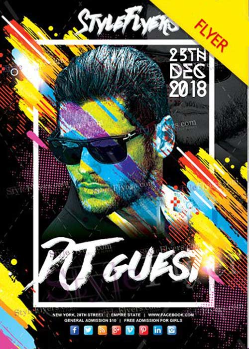 DJ Guest V15 2017 Flyer PSD Template
