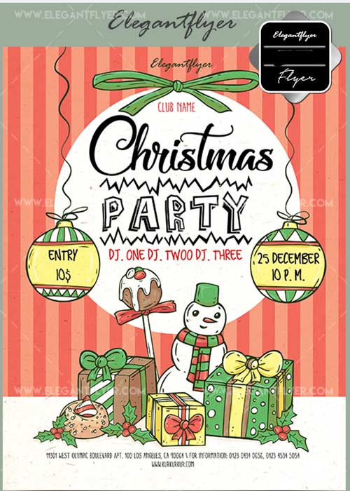 Christmas Party V28 2017 Flyer PSD Template + Facebook Cover