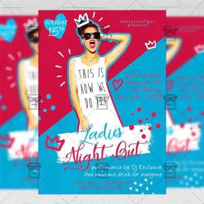 Club A5 Template - Ladies Night Out Flyer