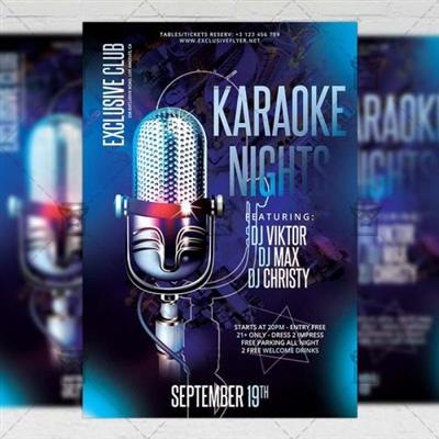 Club A5 Template - Karaoke Nights Flyer