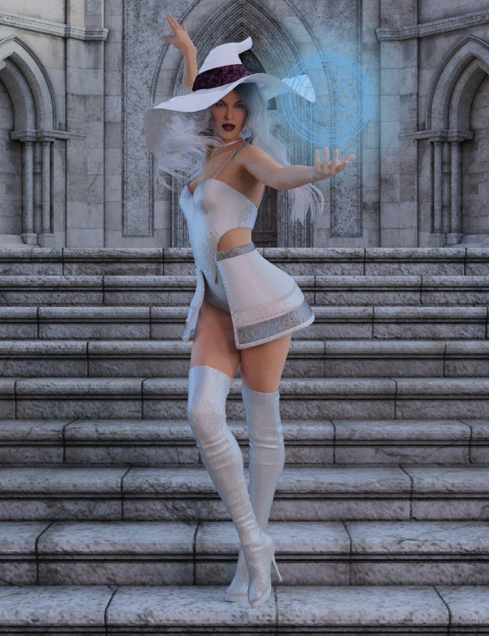 White Witch Poses for Genesis 8 Female