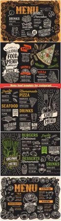 Menu food template for restaurant with hand-drawn graphic #2