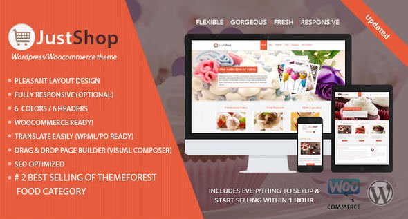 ThemeForest - Justshop v8.4 - Cake Bakery WordPress Theme