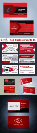 Vectors - Red Business Cards 11