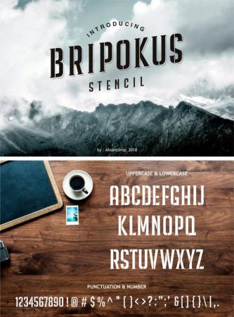 Bripokus Stencil Font