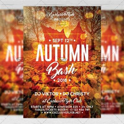 Seasonal A5 Template - Autumn Bash Flyer