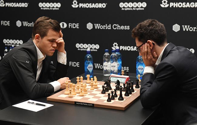 Карлсен и Каруана не выявили победителя в шестой партии матча за шахматную корону