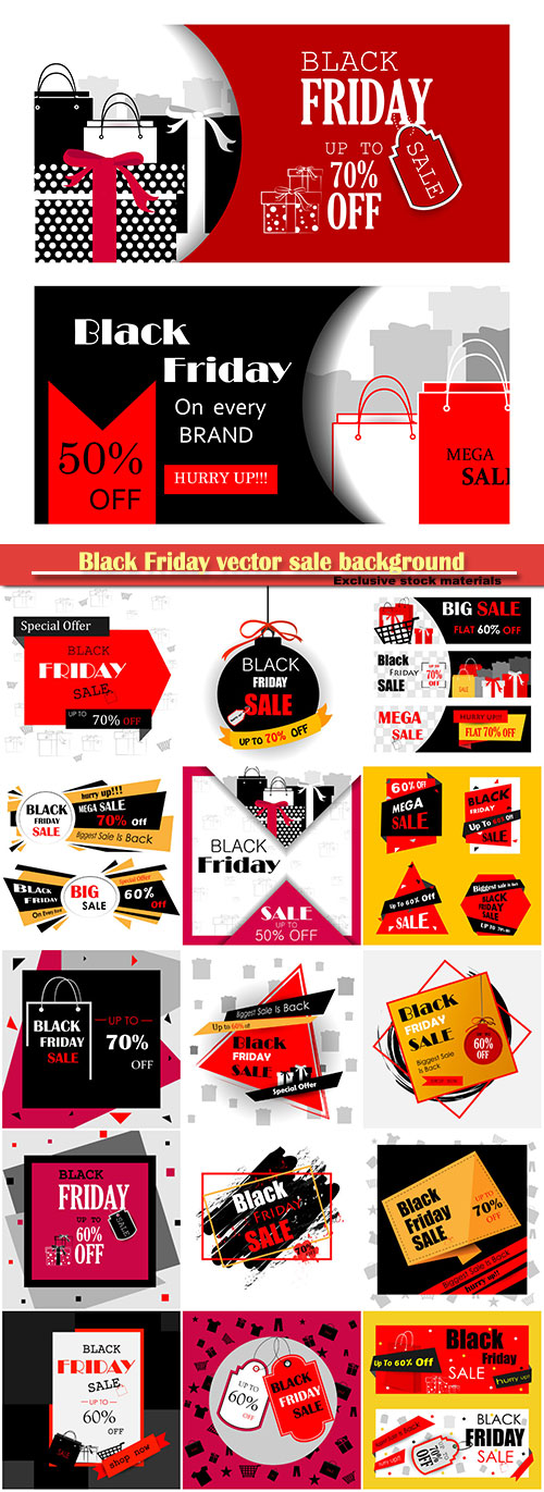 Black Friday vector sale background and promotion offer banner
