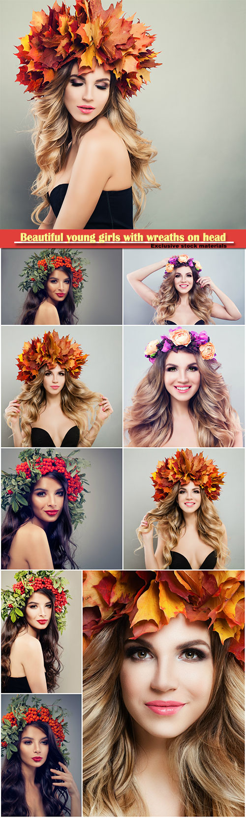 Beautiful young girls with wreaths on head