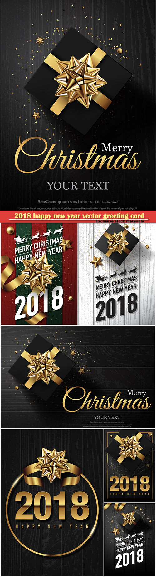 2018 happy new year vector greeting card