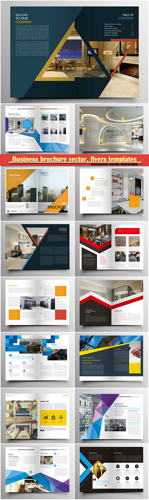 Business brochure vector, flyers templates, report cover design # 89