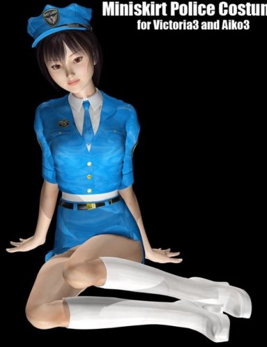 Miniskirt Police Costume for V3A3